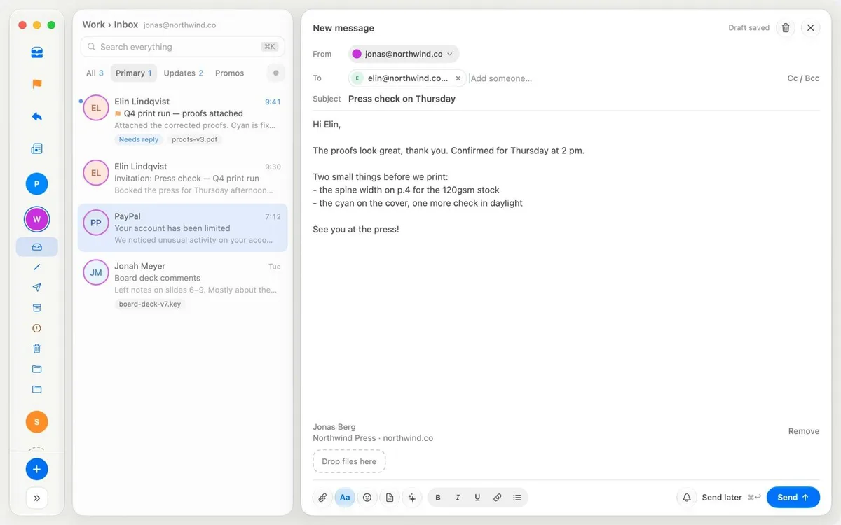 Captura de pantalla de bytemail (2 de 3)