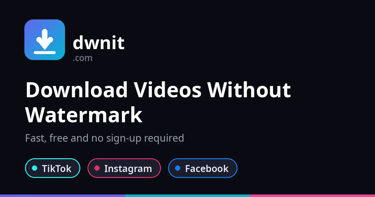 dwnit: Descarga videos públicos de TikTok, Instagram, Facebook y X gratis