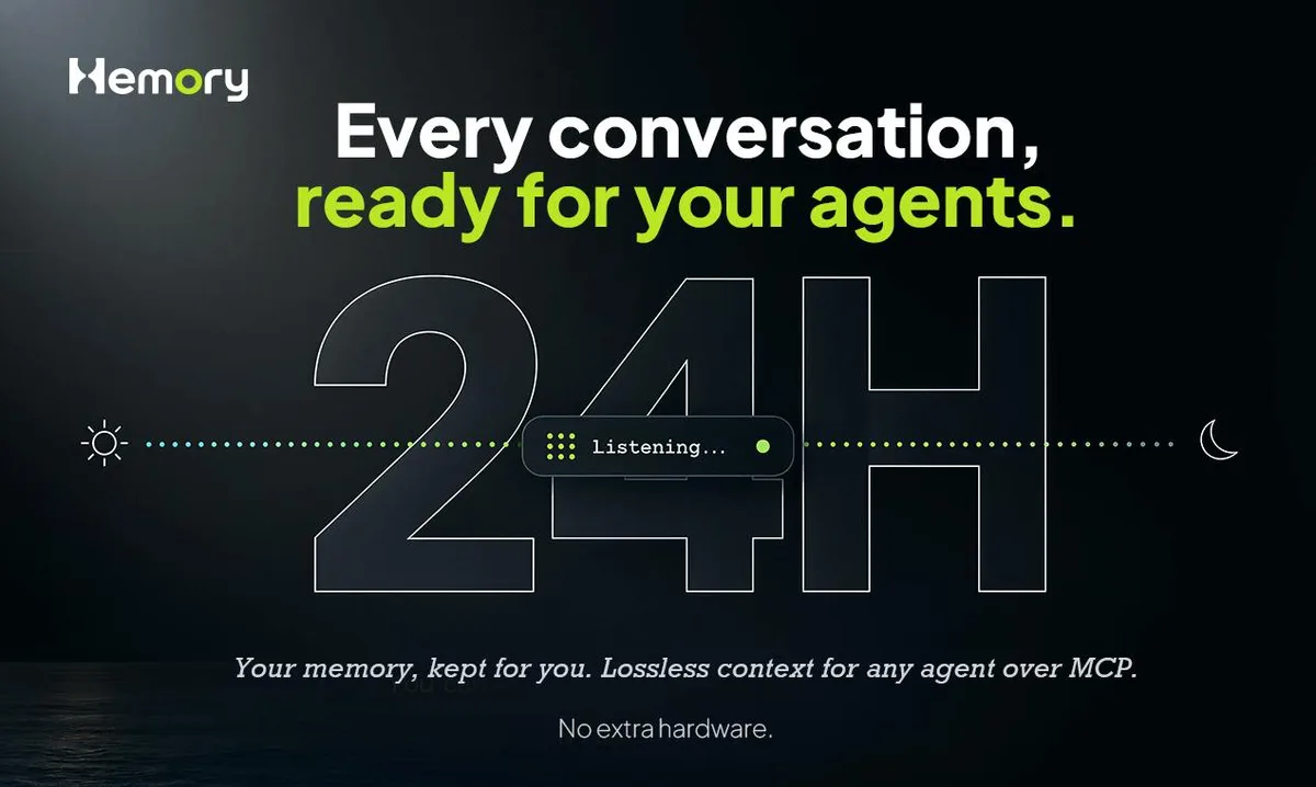 Hemory: Escucha continua. Memoria con búsqueda para tus agentes de IA