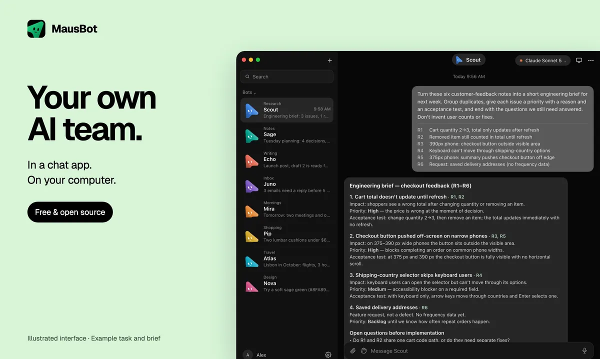 MausBot: Bot de IA open source tipo Grok: gratuito y local
