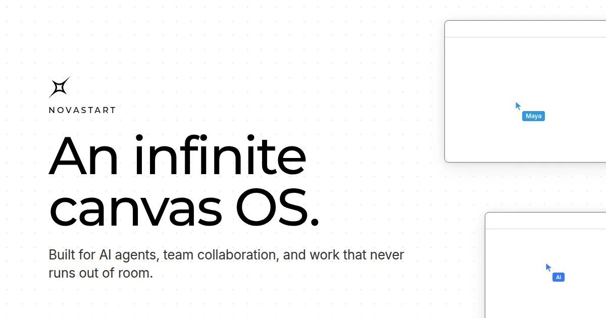 Novastart: Sistema operativo de lienzo infinito con apps y agentes de IA