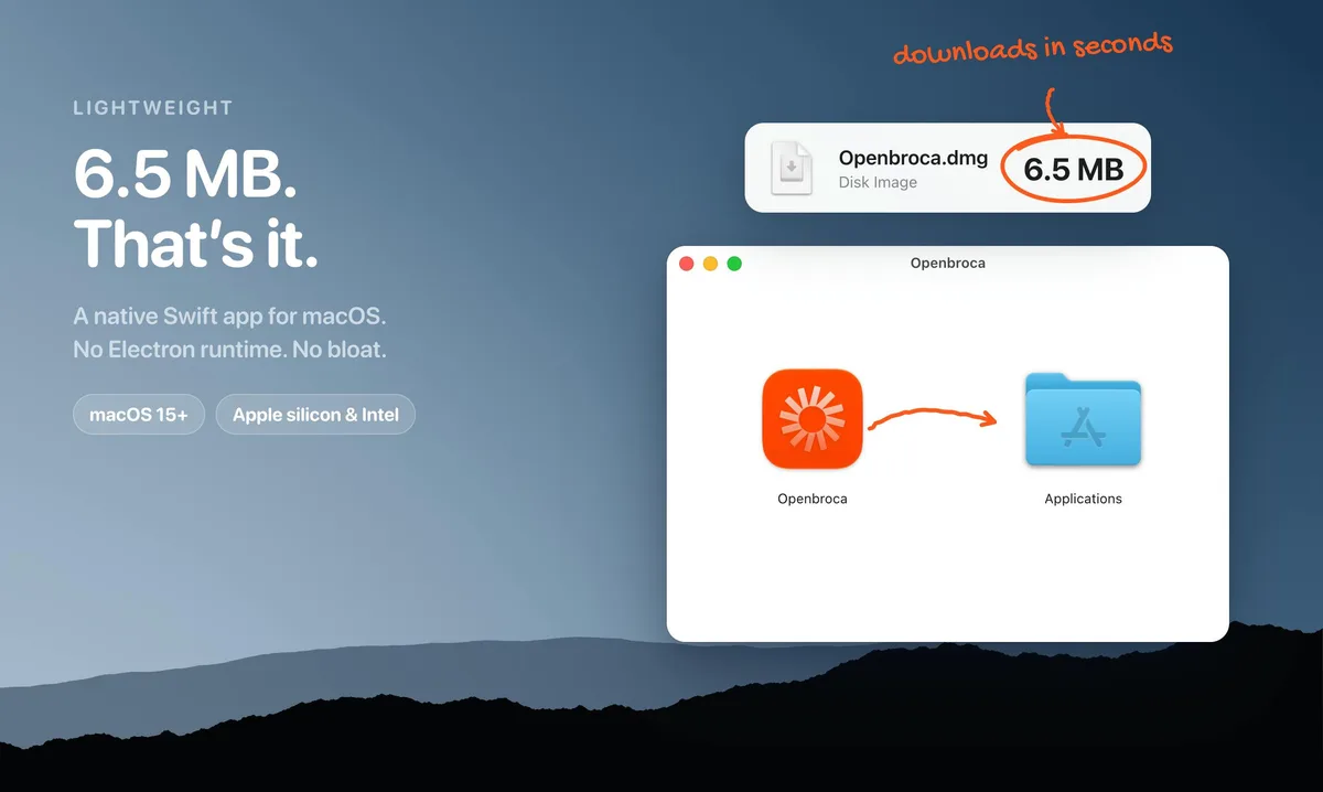 Openbroca: Dictado con IA para Mac que mantiene tu forma de hablar