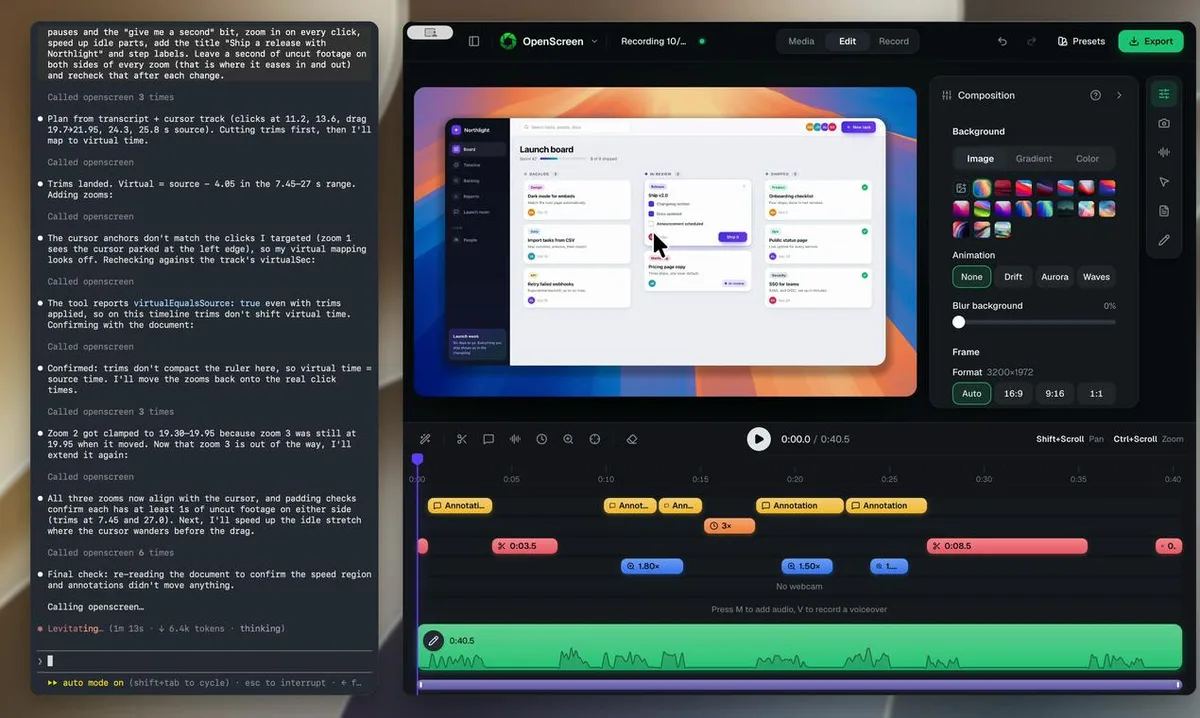 OpenScreen 2: Graba tu demo y deja que tu agente de IA haga la edición
