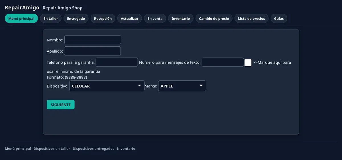 Captura de pantalla de RepairAmigo (2 de 3)