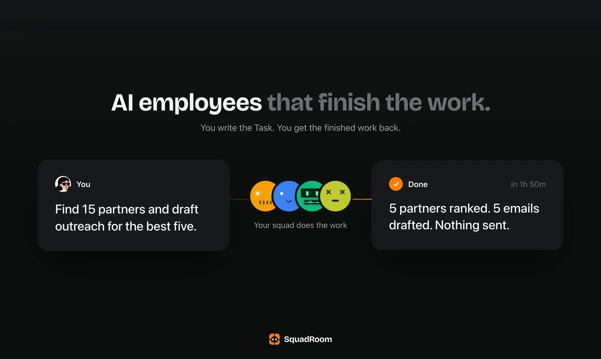 SquadRoom: Empleados IA que trabajan por ti las 24 horas