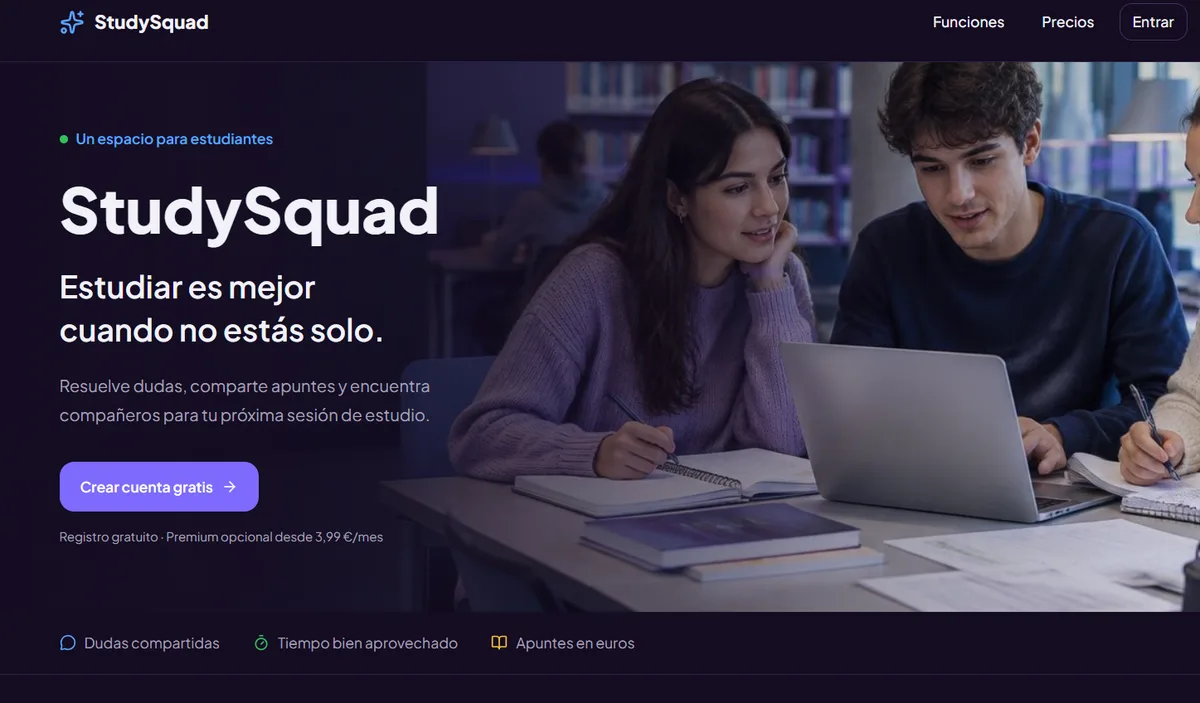 StudySquad: Red social educativa internacional con salas de estudio apuntes.