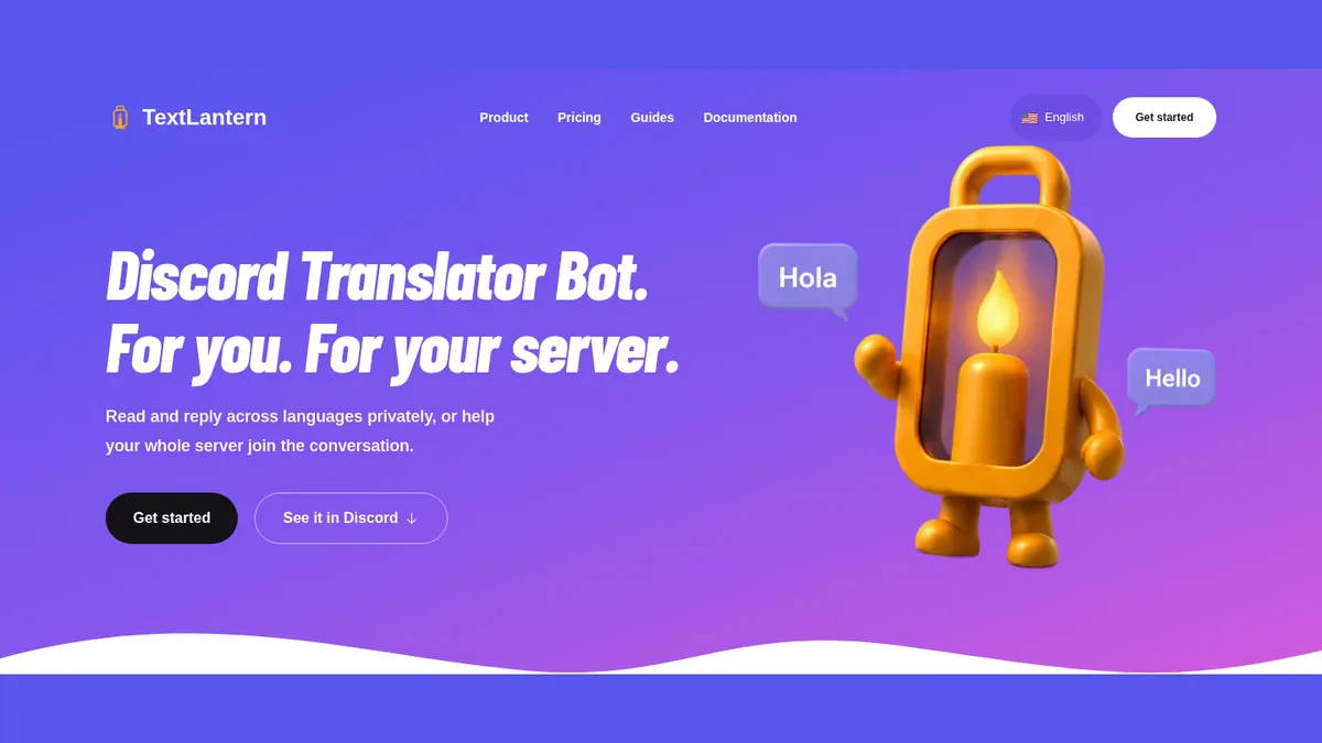 TextLantern: Bot de traducción de Discord. Para ti. Para tu servidor.