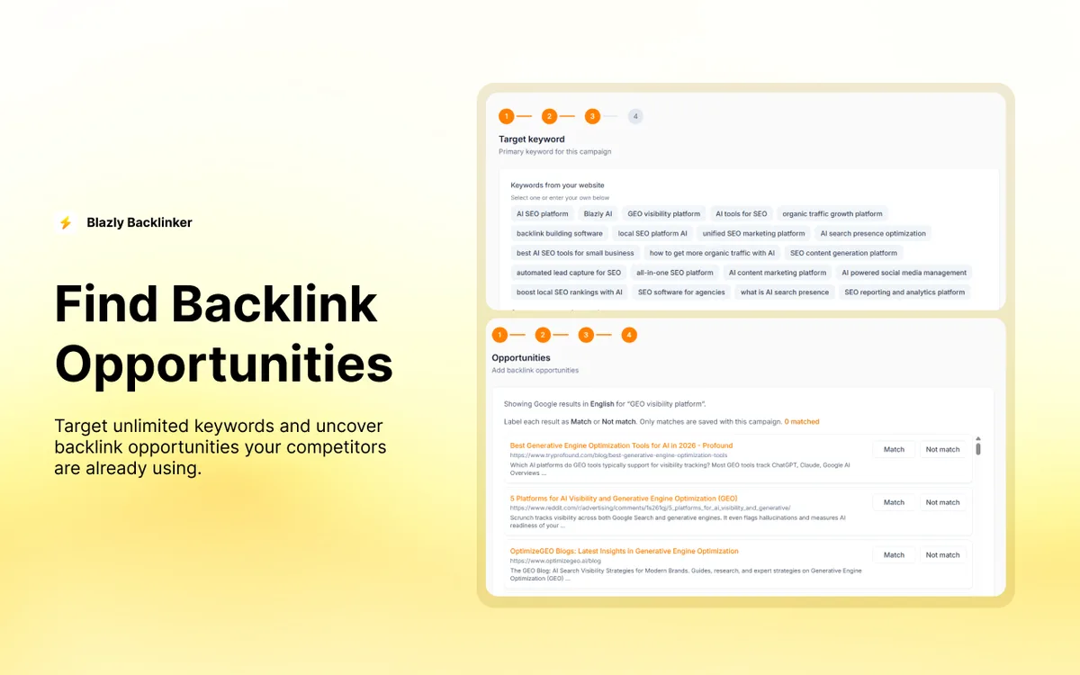 Blazly Backlinker — captura 1
