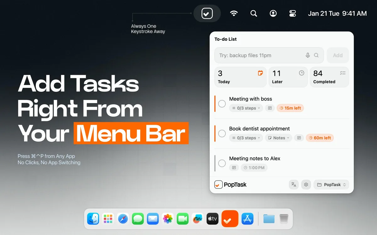 PopTask for Apple — captura 2