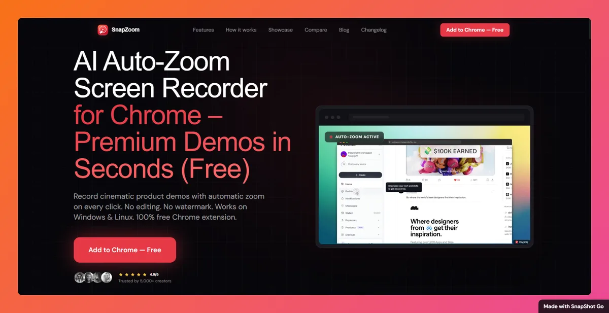 SnapZoom - AI Auto-Zoom on Click — captura 1