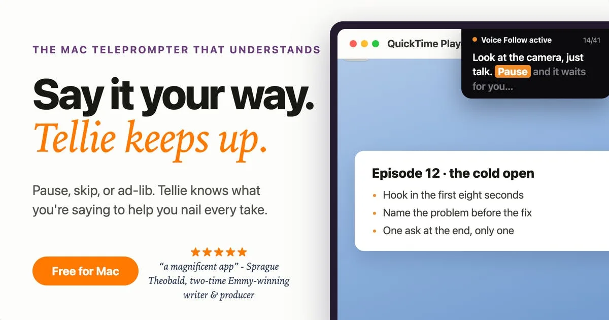Tellie Prompter 1.5 — captura 1