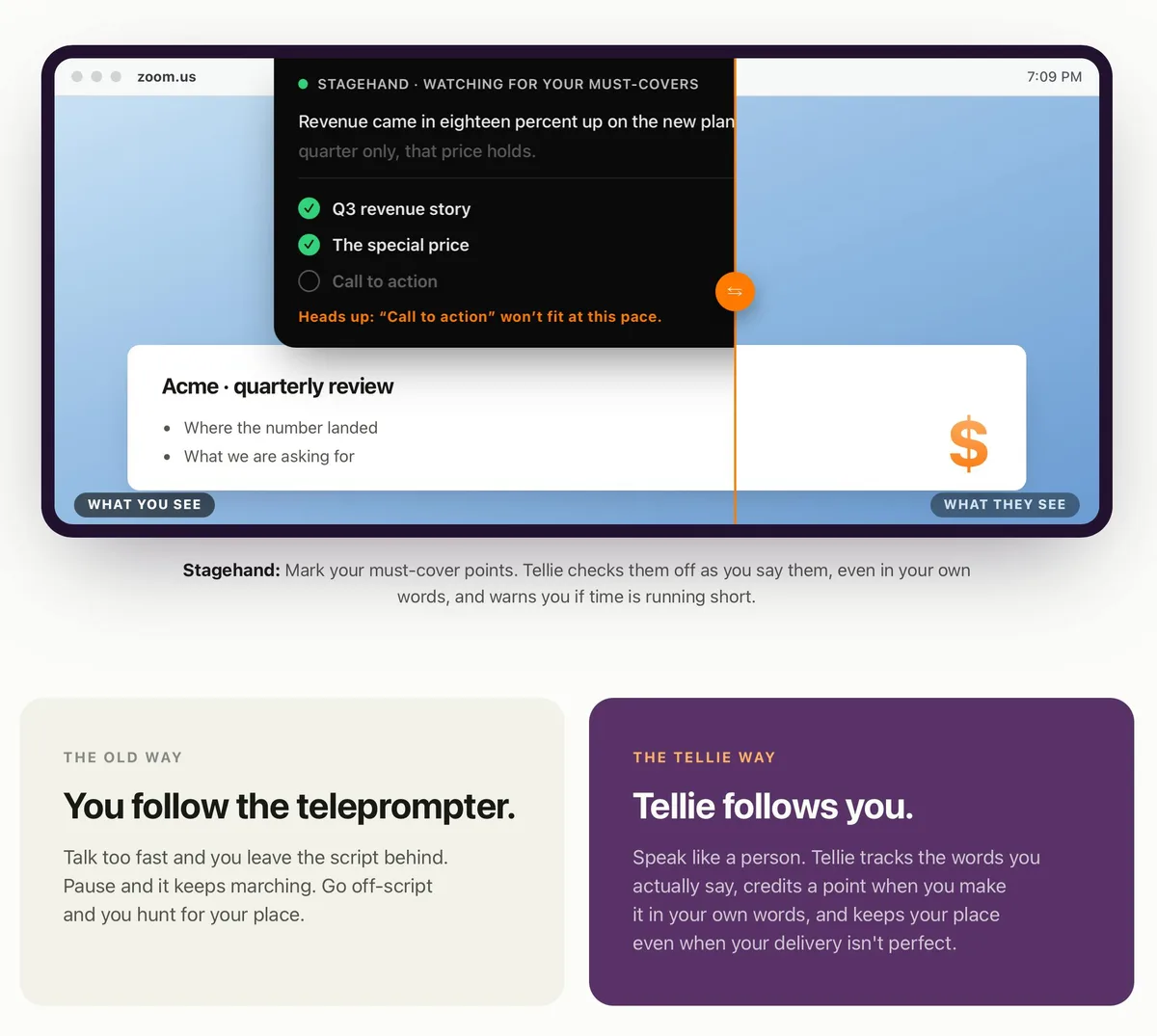 Tellie Prompter 1.5 — captura 2