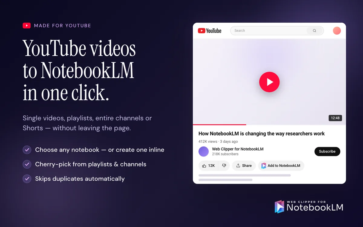 Web Clipper for NotebookLM — captura 1