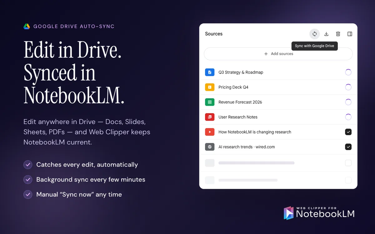 Web Clipper for NotebookLM — captura 3